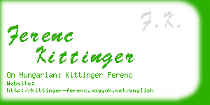 ferenc kittinger business card